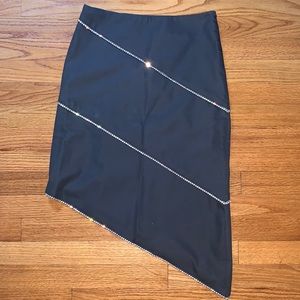 Asymmetrical Skirt with Rhinestones by William B